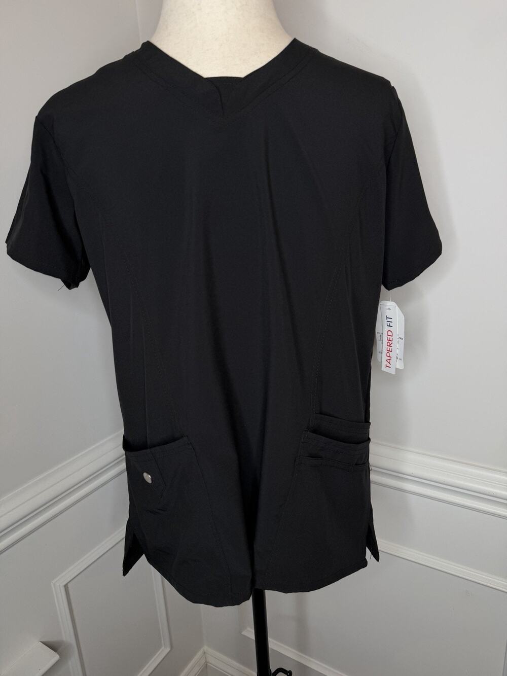 Scrubaid Top Unisex Size XL Four Way Stretch Black New With Tags